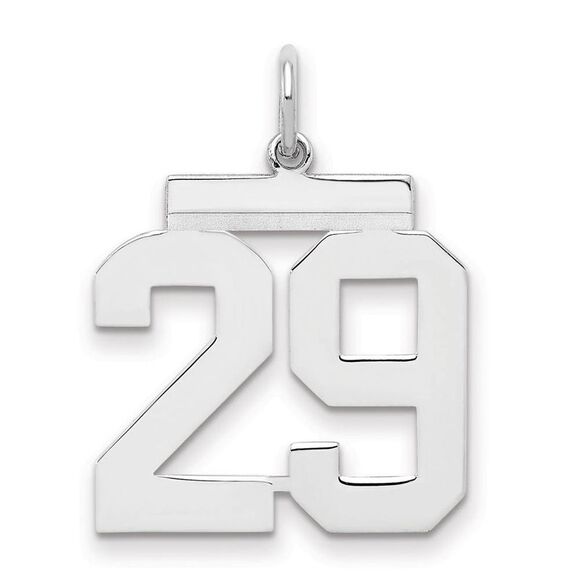 Sterling Silver Athletic Collection Medium Polished Number 29 Pendant